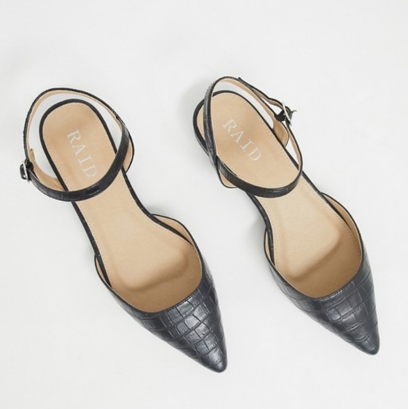 RAID Wide Fit Bonita flat shoes in black c… - Picture 2 of 12